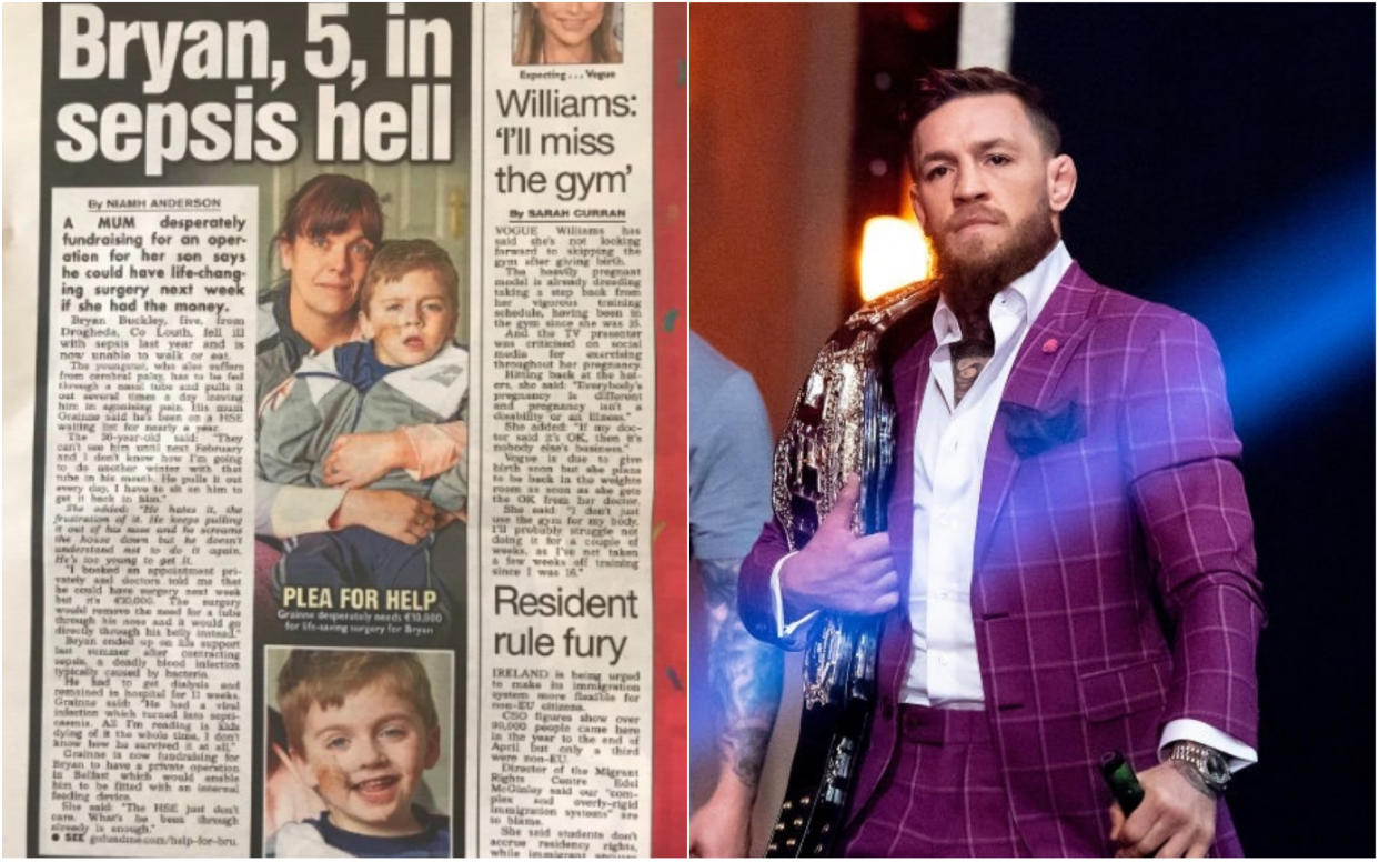 Conor McGregor acude al rescate de un niño enfermo en Irlanda y dona 10.000 euros. | Foto: Getty