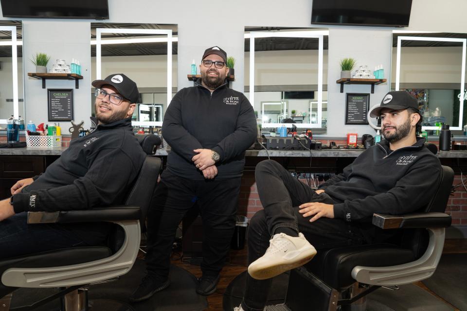 City Image Barber Shop founder Jeff Agnello with his brother Joe Agnello and friend Izak Orero, who are co-founders of the business, at their Preakness Shopping Center location in Wayne.