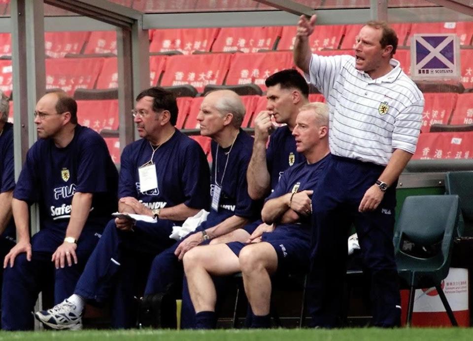 Berti Vogts (right) lost his first four matches as Scotland boss (Gareth Copley/PA) (PA Archive)