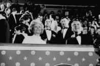 <p>President Richard Nixon and his wife, Patricia Nixon, attend the inaugural ball at the Natural Museum of American History in 1969. </p>