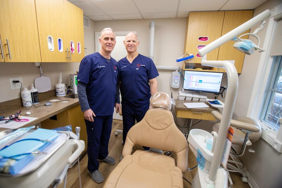 Dr. Joe Campi and Dr. Jack Campi, co-owners of Campi Dental, a fourth-generation dental practice located in Wall that's celebrating its 90th anniversary in business this year, at Campi Dental in Wall, NJ Monday, February 6, 2023. 