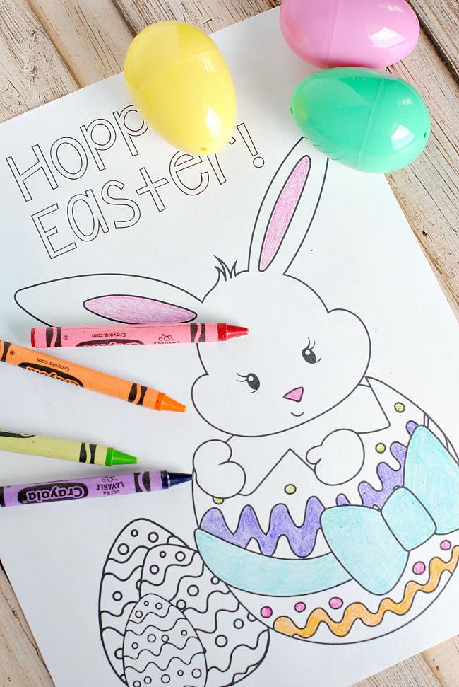 Hoppy Easter Bunny Coloring Page