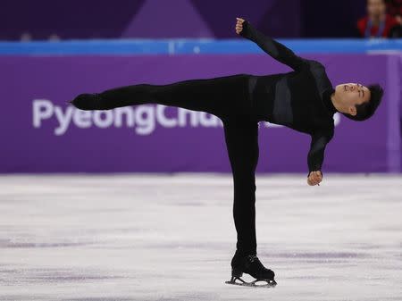 Figure Skating – Pyeongchang 2018 Winter Olympics – Team Event Men Single Skating short program – Gangneung Ice Arena - Gangneung, South Korea – February 9, 2018 - Nathan Chen of the U.S. competes. REUTERS/John Sibley