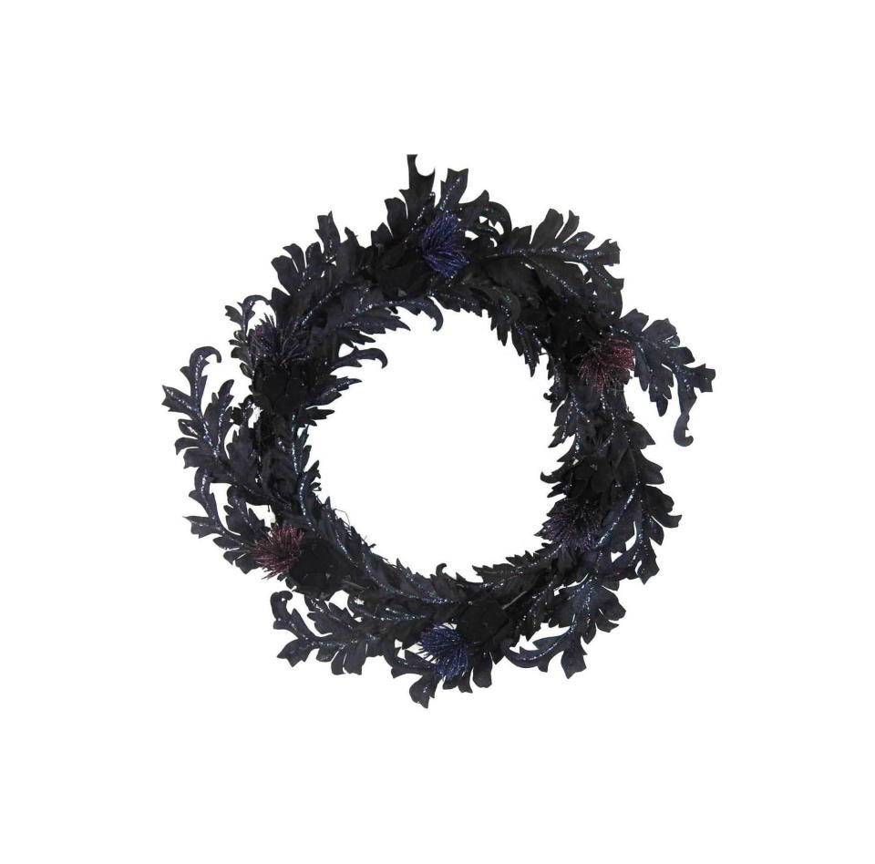 Halloween Floral Black Wreath