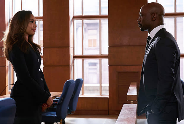 Gina Torres and D.B. Woodside on Suits