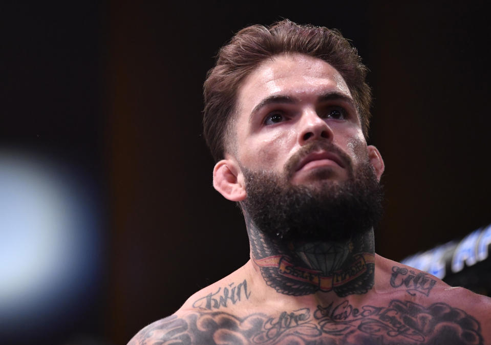 LAS VEGAS, NEVADA - JUNE 06: Cody Garbrandt prepares to fight Raphael Assuncao in their bantamweight bout during the UFC 250 event at UFC APEX on June 06, 2020 in Las Vegas, Nevada. (Photo by Jeff Bottari/Zuffa LLC)