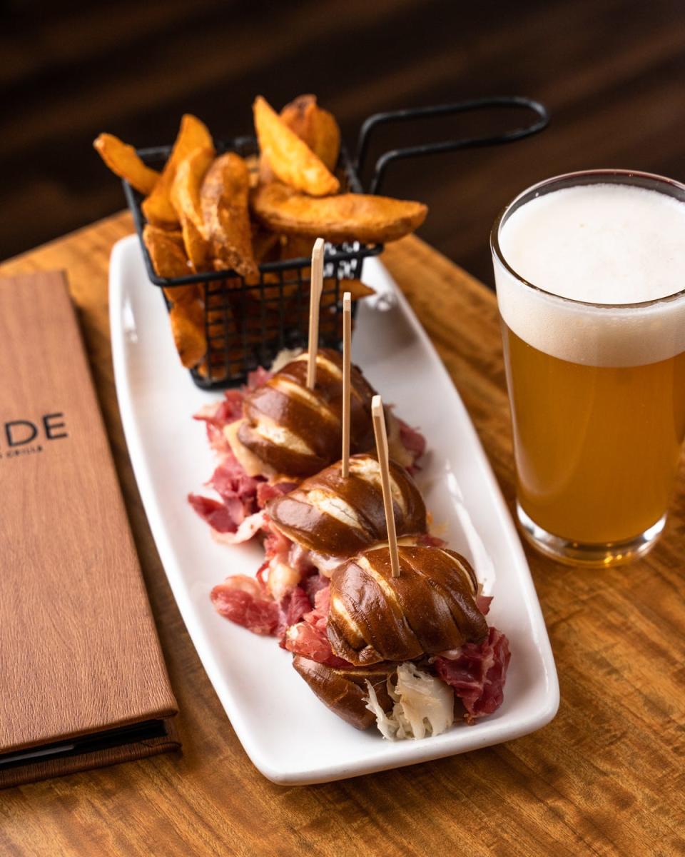 What's for lunch? The Reuben Pretzel Sliders at Fireside Classic American Grille.