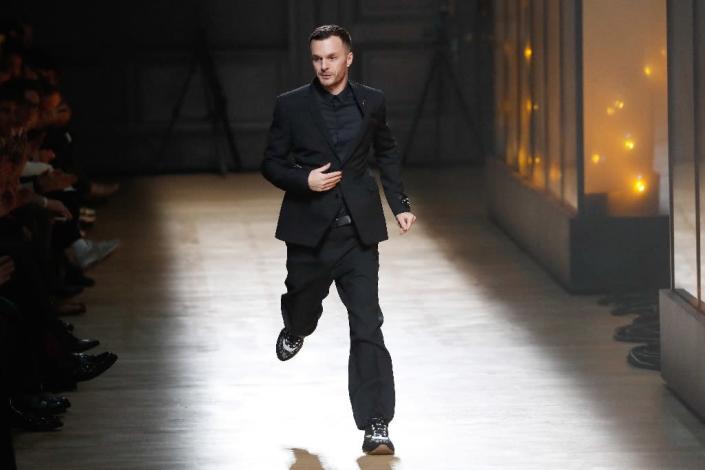 Kris Van Assche brought a punkish street style influence to Dior's fine tailoring (AFP Photo/PATRICK KOVARIK)