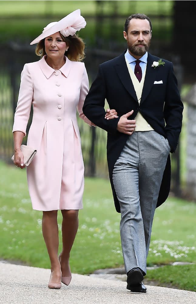 Carole and James Middleton arrive at Pippa Middleton's wedding in May 2017