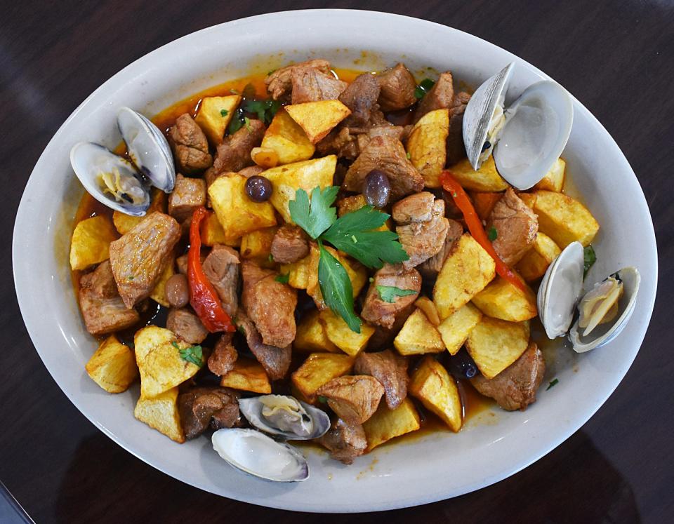 Pork and littlenecks at Twins Restaurant in Fall River.