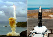 The <b>US</b> government indicates it has an active stockpile of 5113 nuclear weapons. Independent estimates indicate it also has approximately 3500 “retired” warheads, an unknown number of which are being maintained for possible reactivation. The US currently reports 1790 strategic nuclear weapons as deployed on ICBMs, SLBMs, and heavy bombers. This does not include warheads that are in the stockpile that could be carried by delivery systems not defined as deployed. Independent estimates indicate the US stockpile has 760 non-strategic weapons with about 200 deployed, most of them at air bases in NATO countries in Europe. The US currently deploys 448 ICBMS; D5 SLBMs on 12 Trident submarines, currently carrying 249 SLBMs; and two long-range heavy bombers. The US has produced approximately 850 tons of HEU and 85 tons of weapongrade.