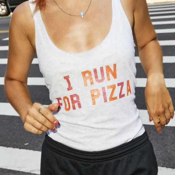 32) I Run For Pizza Tank