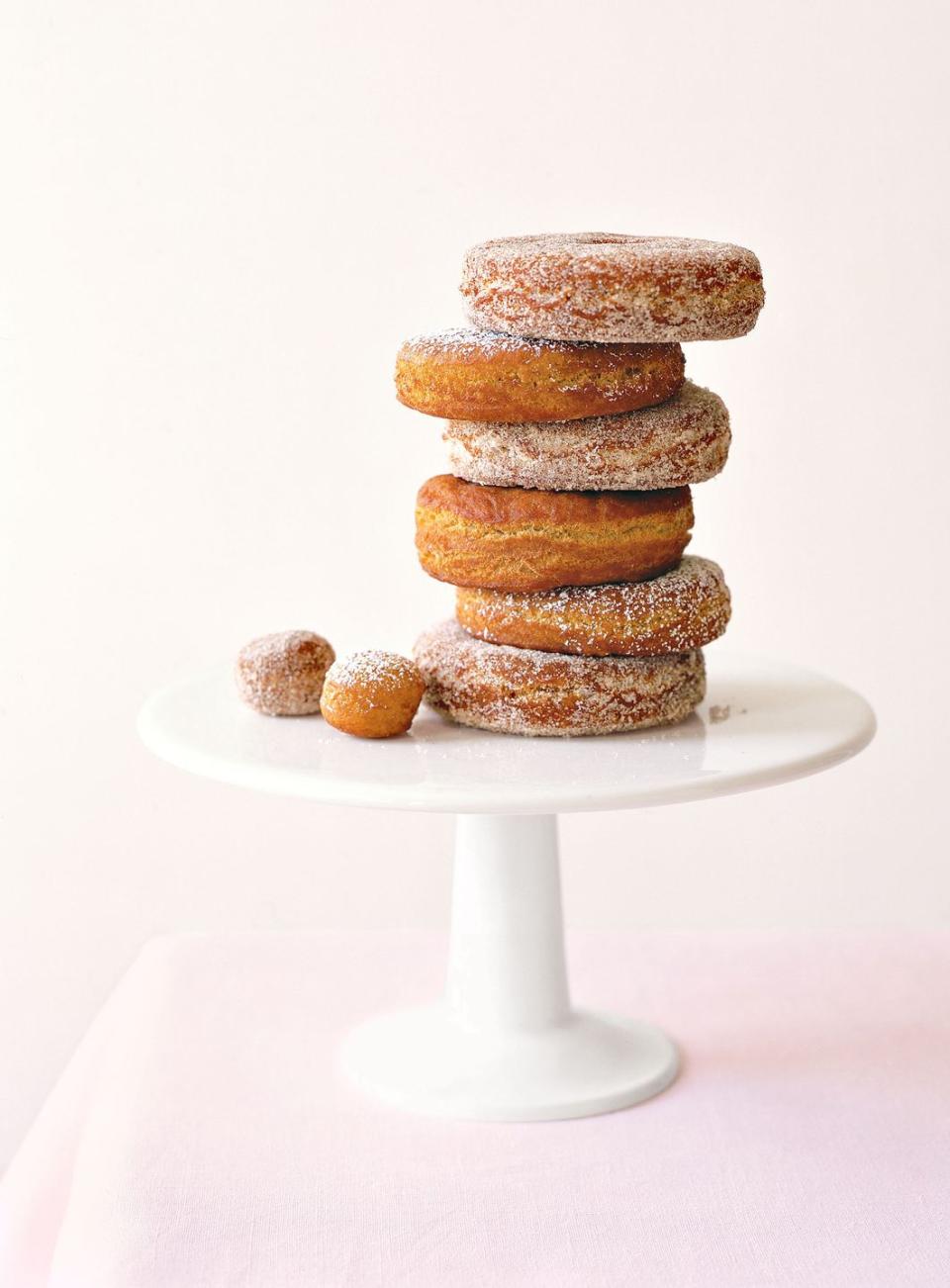 <p>Yep, you can flavor doughnuts with sweet potato. And it's delicious!</p><p><strong><a href="https://www.countryliving.com/food-drinks/recipes/a1557/sweet-potato-doughnuts-3673/" rel="nofollow noopener" target="_blank" data-ylk="slk:Get the recipe for Sweet-Potato Doughnuts;elm:context_link;itc:0;sec:content-canvas" class="link ">Get the recipe for Sweet-Potato Doughnuts</a>.</strong></p>