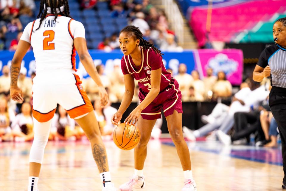 Florida State women's basketball took on Syracuse on Mar. 8, 2024, in ACC Tournament quarterfinals at the Greensboro Coliseum.