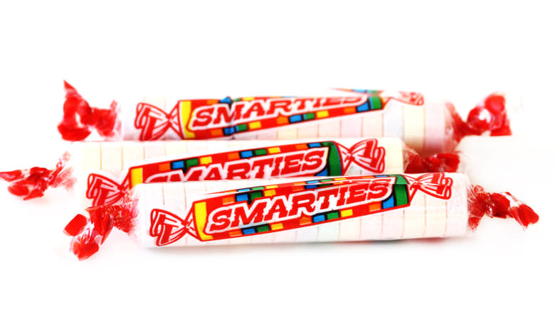 Smarties in cellophane wrapper