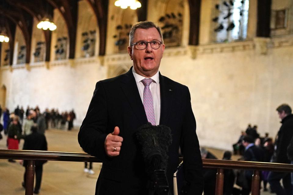 DUP leader Sir Jeffrey Donaldson (Jordan Pettitt/PA) (PA Wire)