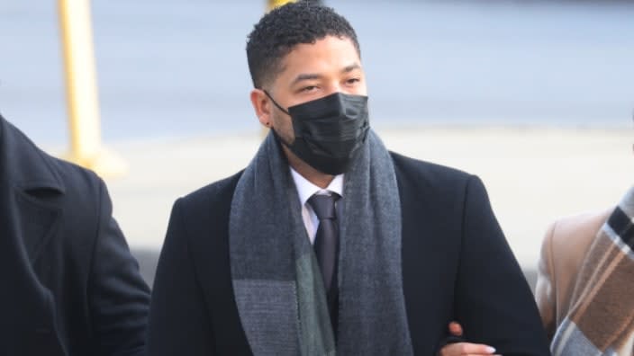 Former “Empire” actor Jussie Smollett arrives at the Leighton Criminal Courts Building for the sixth day of his trial in Chicago, Illinois. He was convicted of lying to police when he reported that two masked men physically attacked him and yelled racist and anti-gay remarks. (Photo: Scott Olson/Getty Images)