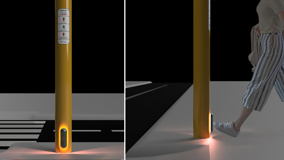 'Dropkick' designed by forward, aims to make pedestrian crossings hands-free. Source: Supplied