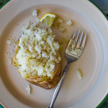 Baked Potato with Salsa and Fresh Lemon Juice