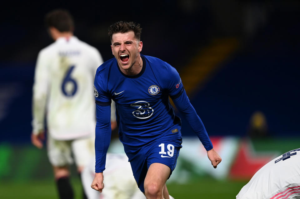 Mason Mount celebra el gol que marcó ante el Real Madrid en la vuelta de las semifinales de Champions. (Foto: Darren Walsh / Chelsea FC / Getty Images).