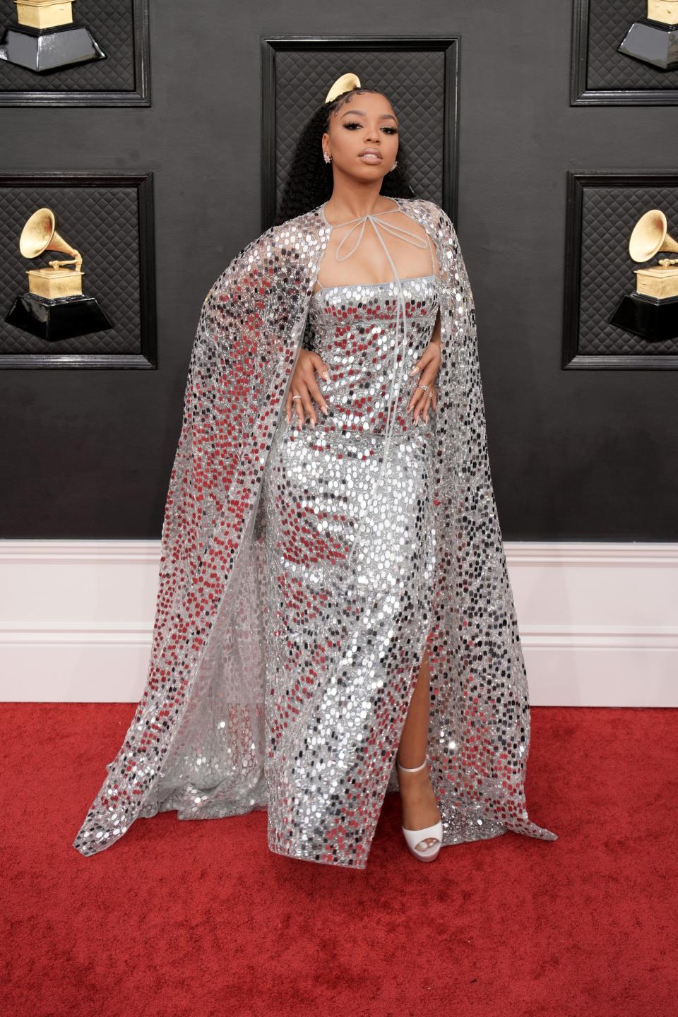 Chloe Bailey attends the 2022 Grammy Awards.