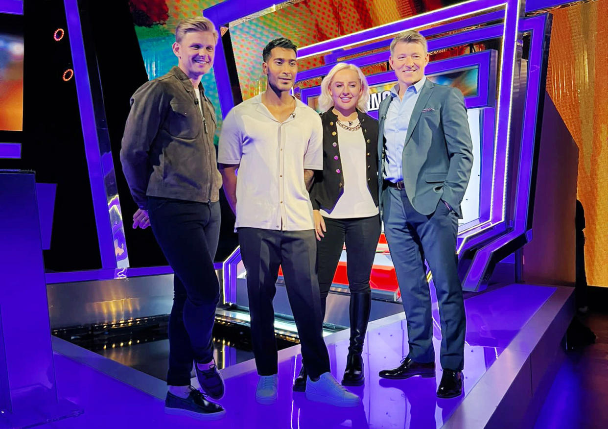 Jeff Brazier, Lee Juggurnauth, Liz Cooke and Ben Shephard at Tipping Point