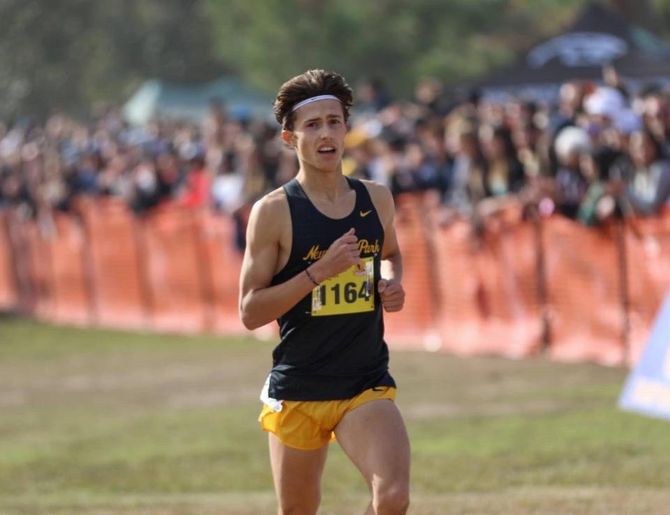 Newbury Park senior Leo Young finished second in Division 2 at the CIF-State cross-country championships Saturday at Woodward Park in Fresno.