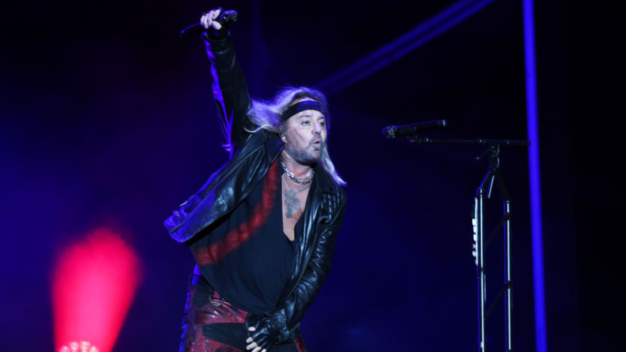  Vince Neil performing with Motley Crue. 