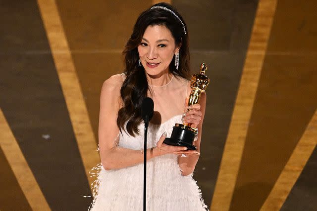 PATRICK T. FALLON/AFP via Getty Michelle Yeoh at the Oscars on March 12, 2023
