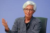 FILE PHOTO: FILE PHOTO: European Central Bank (ECB) President Christine Lagarde gestures as she addresses a news conference on the outcome of the meeting of the Governing Council, in Frankfurt
