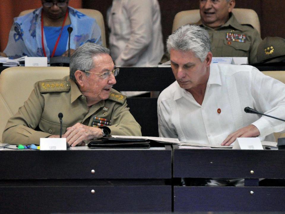 Raul Castro (left) will likely hand over the reigns to his right hand man, Miguel Diaz-Canel, when he retires as Cuba’s president (JORGE BELTRAN/AFP/Getty Images)