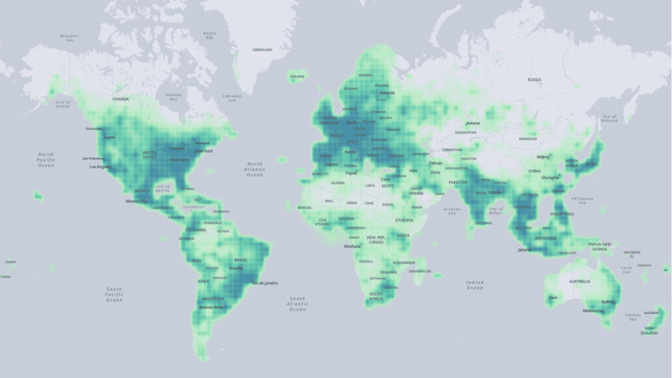 OMF map of collected data