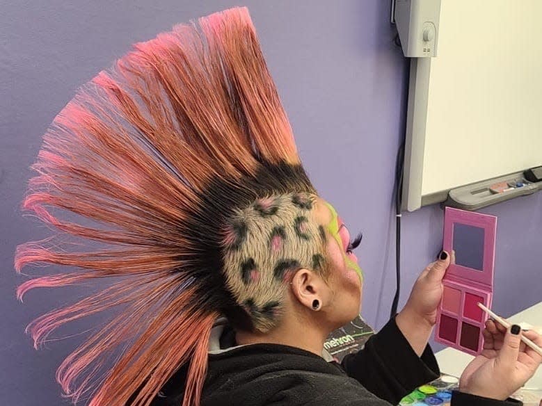 Drag performer Oliver H prepares for Drag Story Hour at Queens Public Library in Jackson Heights on December 29, 2022.