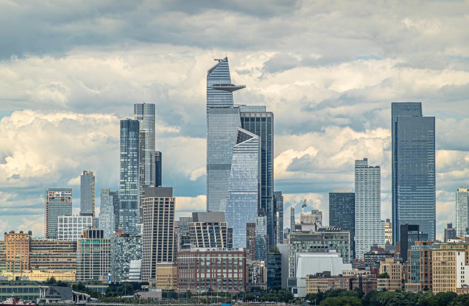 <h1 class="title">30 Hudson Yards skyscraper central between other towers, New York, USA</h1><cite class="credit">Photo: Getty Images/Claudine Van Massenhove</cite>