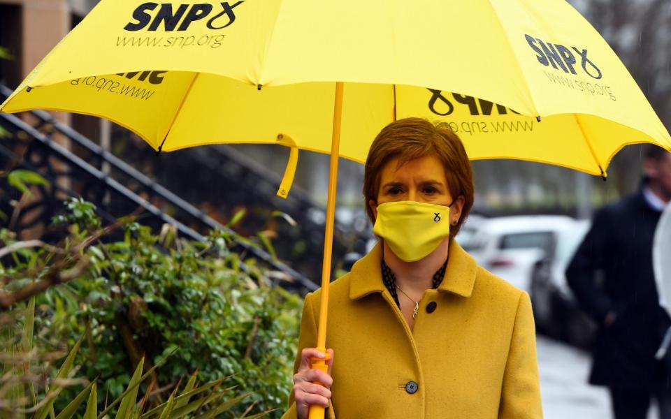 Nicola Sturgeon in her deprived Glasgow Southside constituency - Pool/Getty