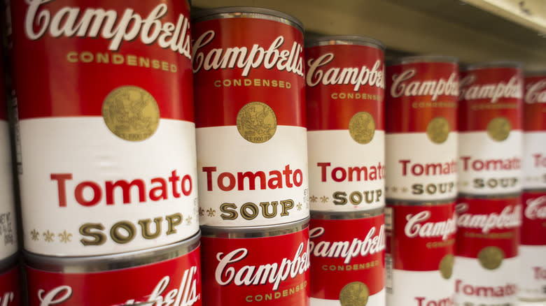 Rows of Campbell's tomato soup