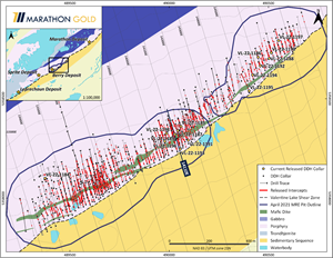 Location of Berry Deposit Exploration Drill Hole Collars VL-22-1184 to VL-22-1198