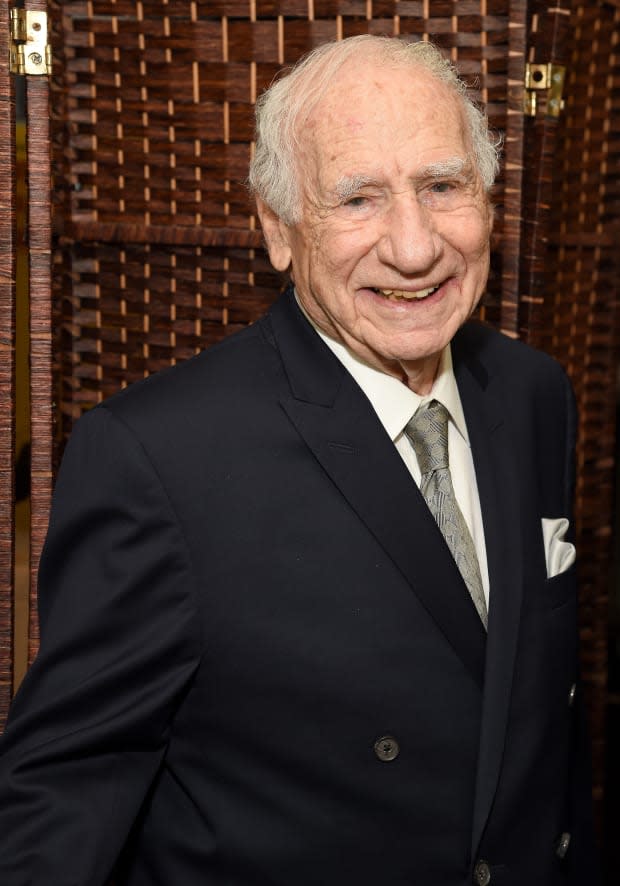 Mel Brooks attends the 20th Annual AFI Awards at Four Seasons Hotel Los Angeles at Beverly Hills on Jan. 03, 2020, in Los Angeles.<p><a href="https://www.gettyimages.com/detail/1197355490" rel="nofollow noopener" target="_blank" data-ylk="slk:Michael Kovac/Getty Images;elm:context_link;itc:0;sec:content-canvas" class="link ">Michael Kovac/Getty Images</a></p>