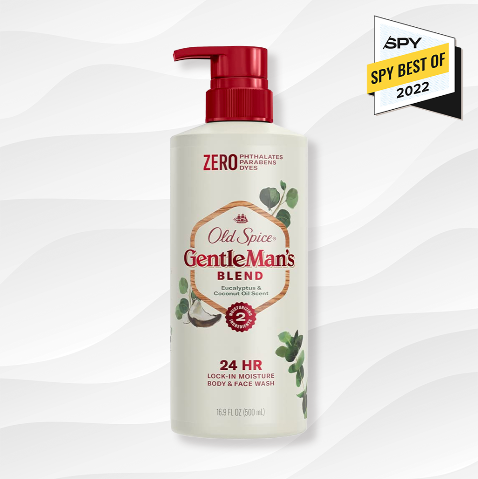 the old spice gentleman's blend moisturizing body wash against a white wavy background