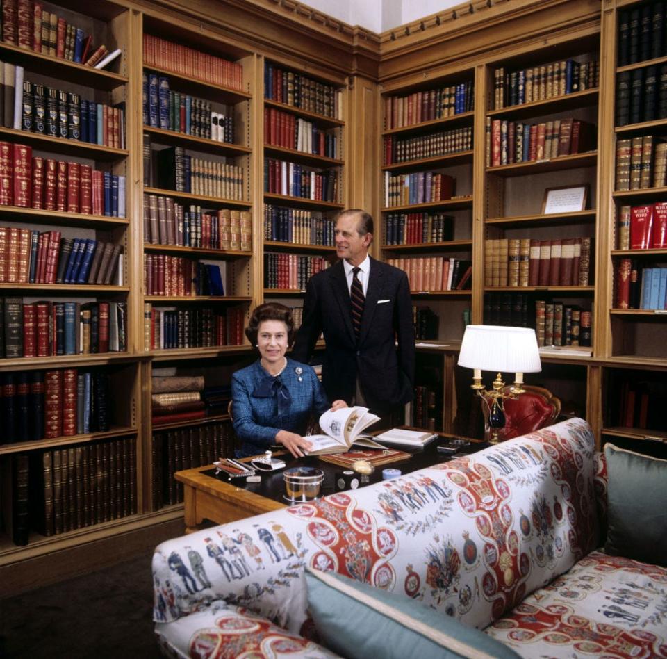 Shelves of books at Balmoral Castle