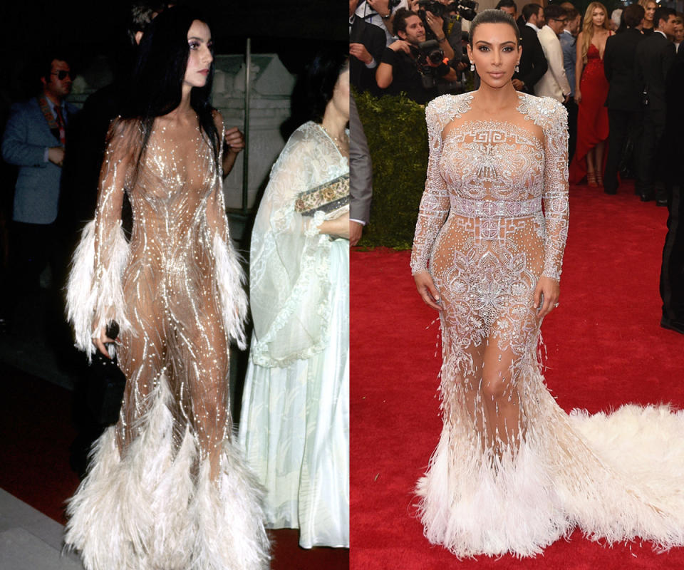 Cher’s iconic Met Gala dress was the inspiration for Kim’s 2015 custom Cavalli stunner