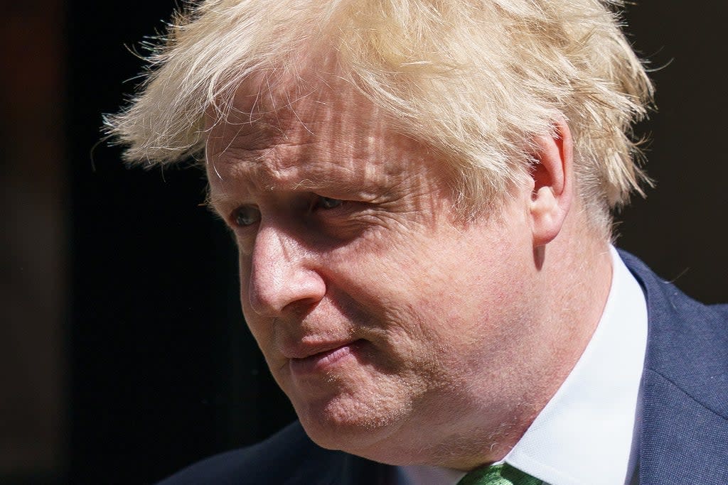 Prime Minister Boris Johnson departs 10 Downing Street, Westminster, London, to attend Prime Minister’s Questions at the Houses of Parliament. Picture date: Wednesday May 18, 2022. (PA Wire)