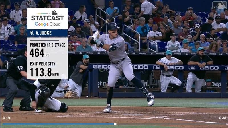 賈吉（Aaron Judge）炸裂464英尺陽春砲。（圖／翻攝自MLB官網）