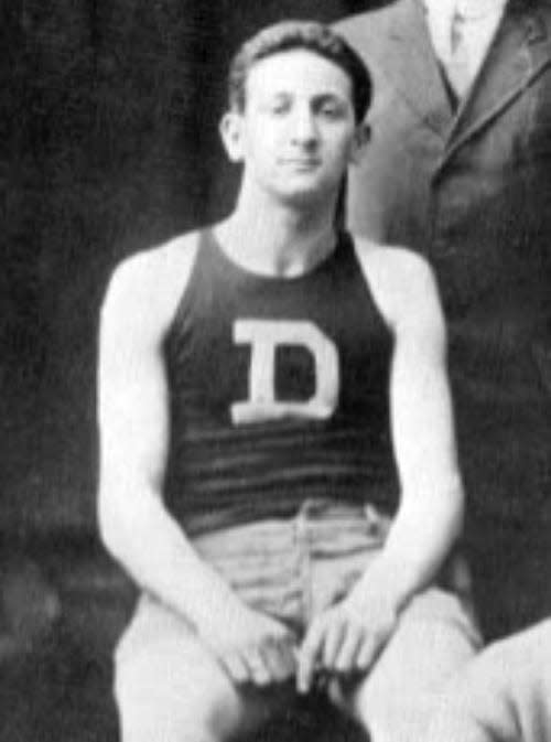 Sam Mark, born Markelevitch, is seen in the 1912 B.M.C. Durfee High School yearbook, posing with the basketball team.