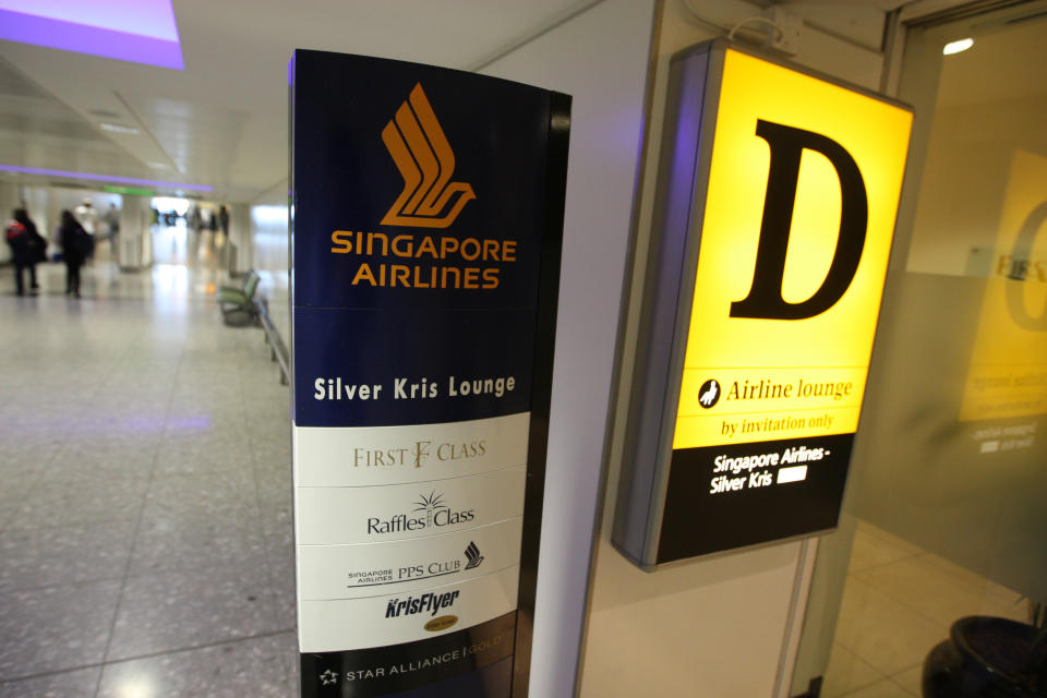 The Silver Kris and Singapore Airlines lounges at Gatwick Airport.