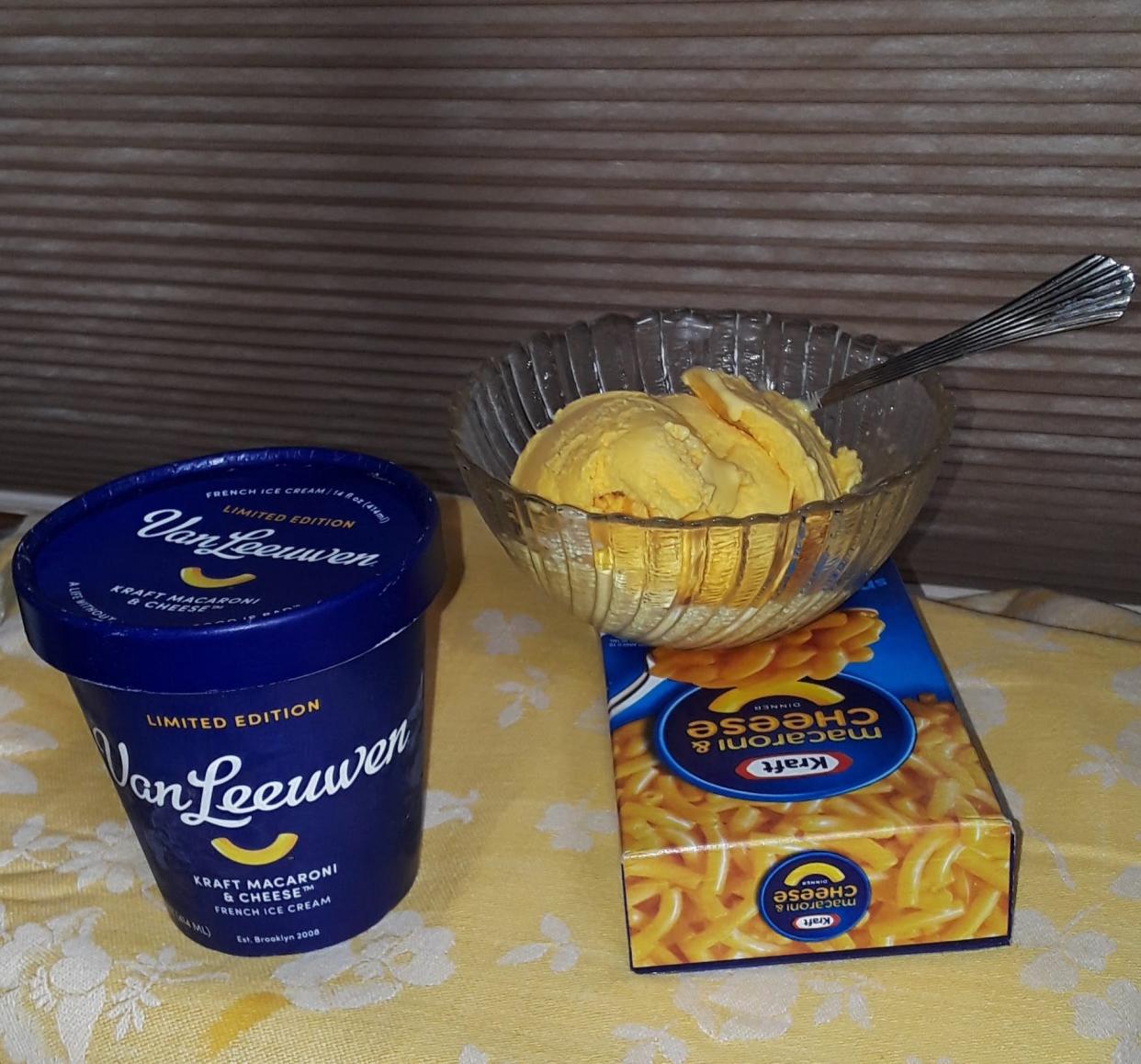 Our taste test panel agreed the texture of Van Leeuwen's Kraft Macaroni and Cheese ice cream is amazingly creamy, smooth and worth savoring.