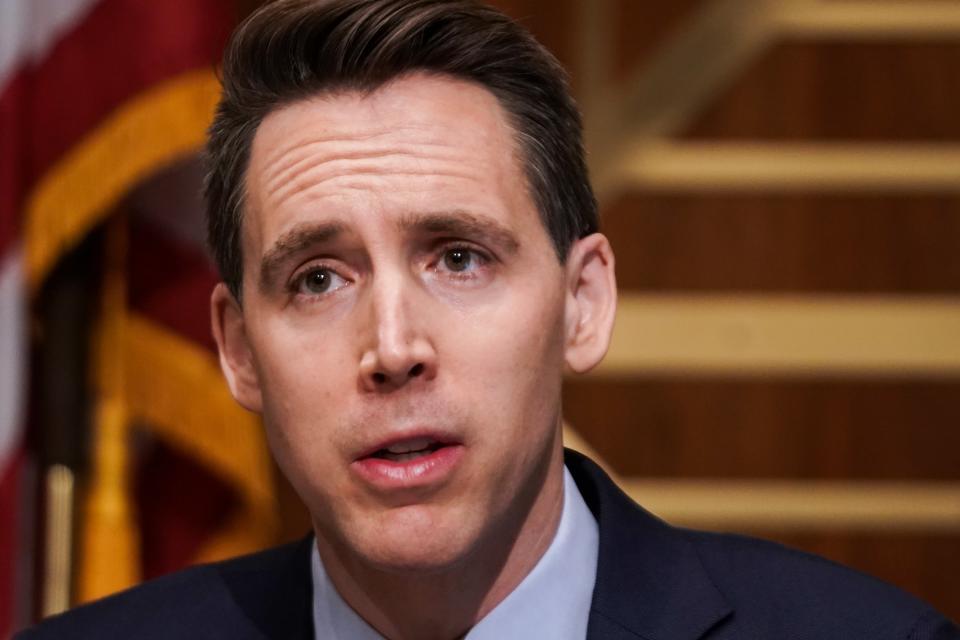 <p>Josh Hawley issues counter-complaint against Democrats who called for investigation into him over Capitol insurrection</p> (Greg Nash-Pool/Getty Images)