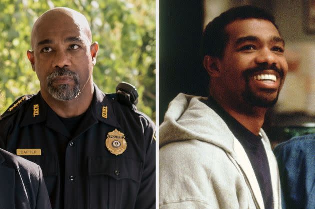 Michael Beach in The Perfect Couple (left) and ER (right)