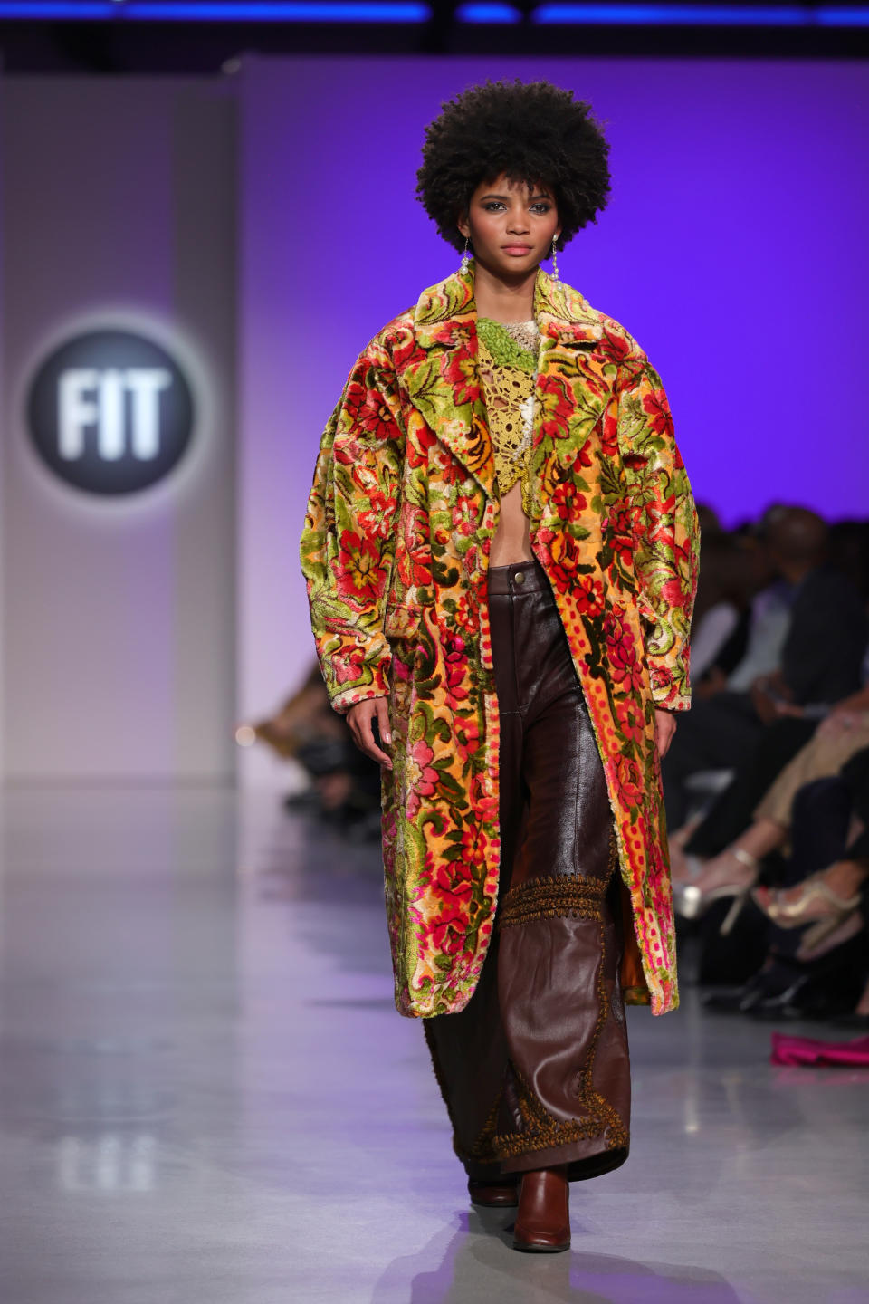 NEW YORK, NEW YORK - MAY 08: A model walks the runway wearing Madeline Hausner during the the FIT Annual Awards Gala and the FIT Future of Fashion Runway Show, presented by Macy's at The Glasshouse on May 08, 2024 in New York City. (Photo by Michael Loccisano/Getty Images)