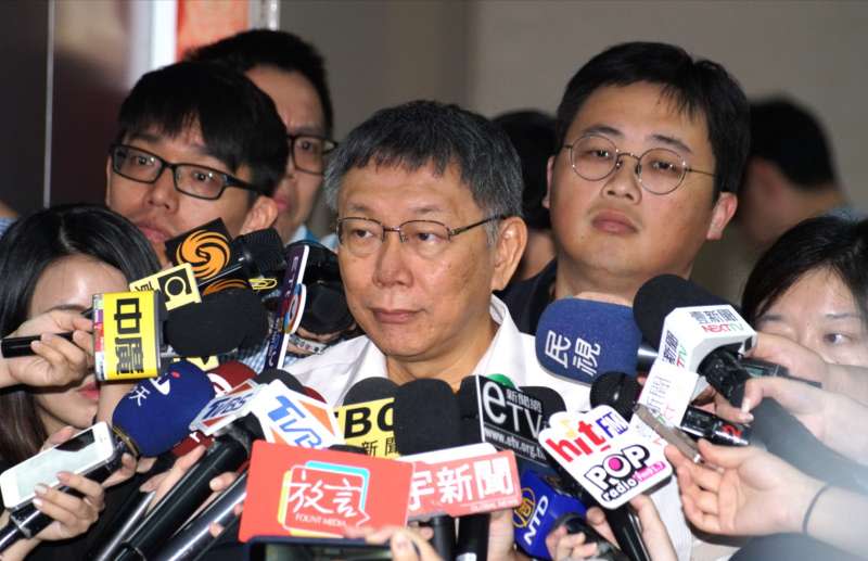 20190716-台北市長柯文哲接受媒體聯訪。（盧逸峰攝）